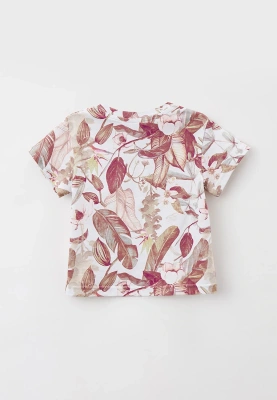 Футболка из трикотажа с принтом  растения в винтажном стиле 