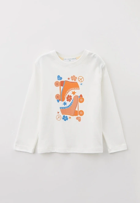 Лонгслив из трикотажного хлопка прямого кроя с рисунком роликов