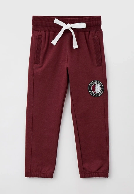 Брюки из футера прямого кроя с нашивкой 