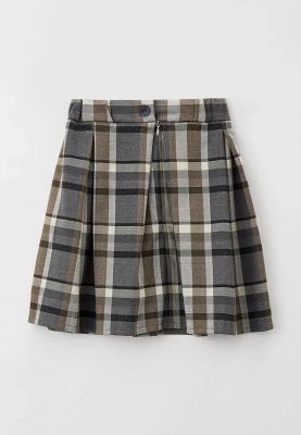 Юбка в клетку в сером цвете