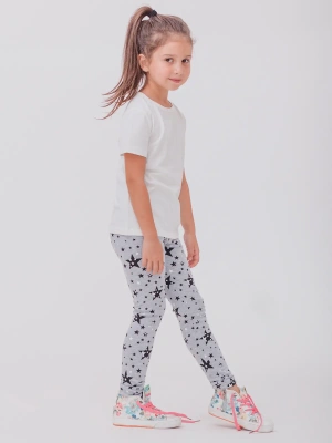 Леггинсы из рибаны со звездами в сером цвете