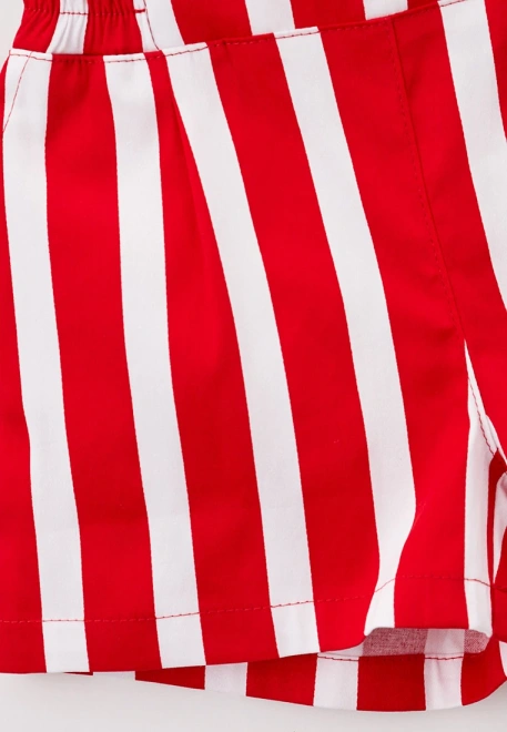 Шорты из хлопка в широкую красную полоску
