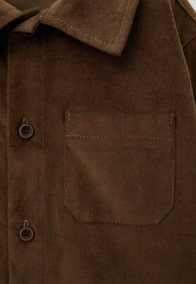 Рубашка Денди с фигурным низом в коричневом цвете