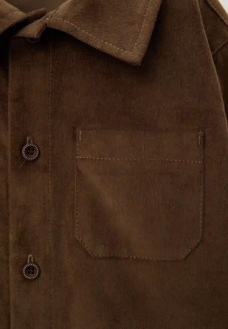 Рубашка Денди с фигурным низом в коричневом цвете