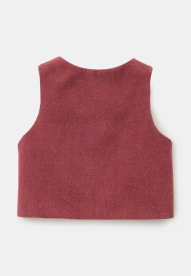 Жилет Майли из денима в бордовом цвете Жилет Майли из денима в бордовом цвете