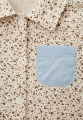 Рубашка Тревис из теплого хлопка в молочном цвете