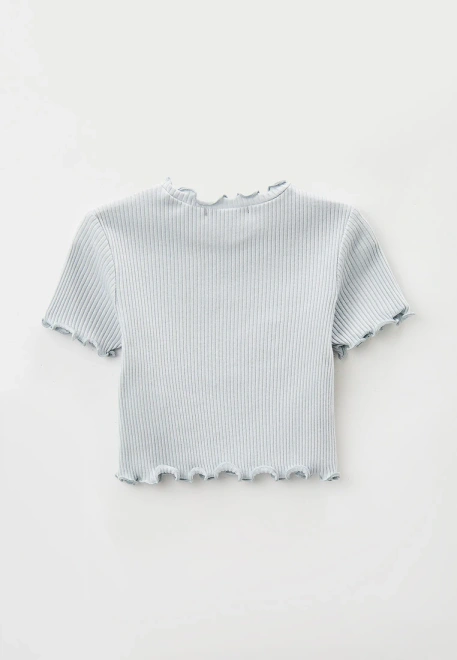 Футболка укороченная из трикотажа в рубчик