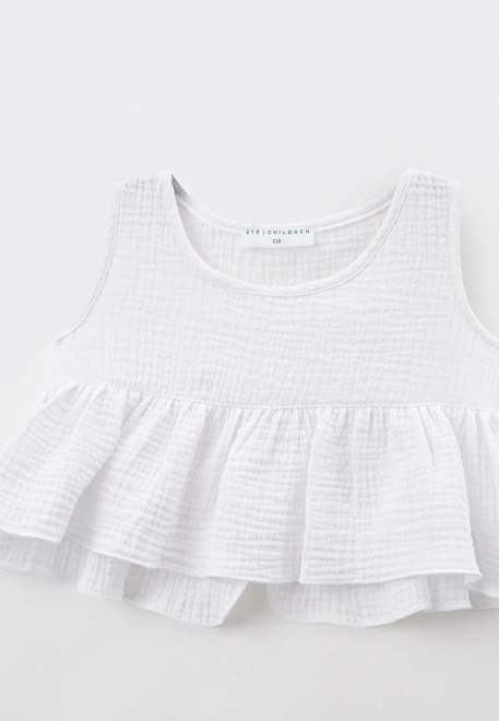 Костюм летний из укороченного топа и свободных шорт из муслина