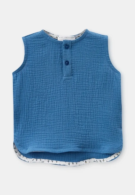 Рубашка без рукавов для малышей из муслина