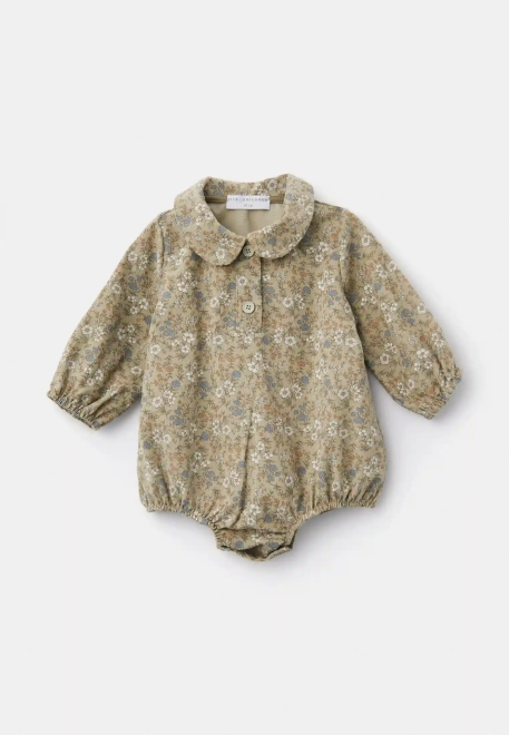 Ромпер Валенсия из микровельвета в оливковом цвете