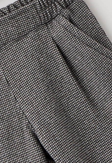 Брюки укороченные из мягкого костюмного трикотажа в мелкую клетку