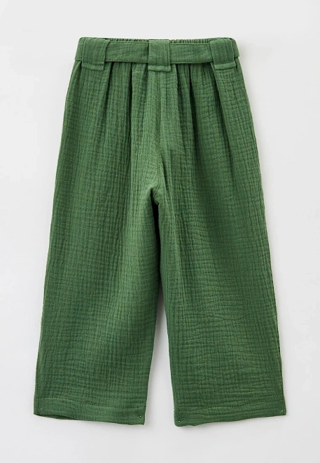 Брюки укороченные из муслина свободного кроя