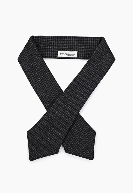 Галстук школьный на кнопке в мелкую клетку