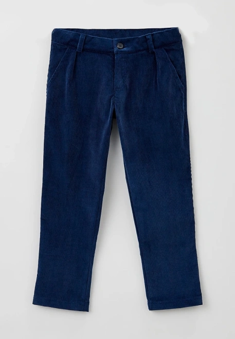 Брюки из мелкого вельвета глубокого синего цвета 