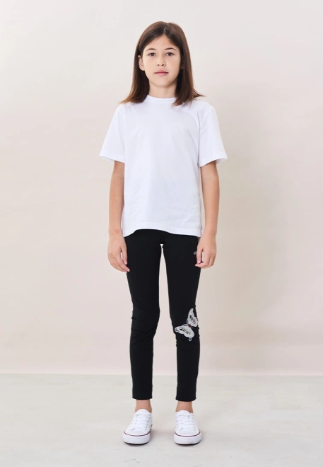 Леггинсы с бабочками в черном цвете