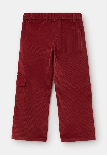 Брюки из вельвета для девочек в бордовом цвете