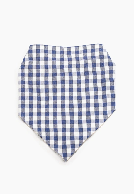 Косынка из хлопка в клетку на резинке