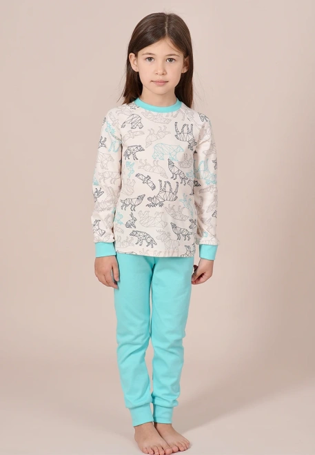 Пижама из хлопкового трикотажа с геометрическим рисунком