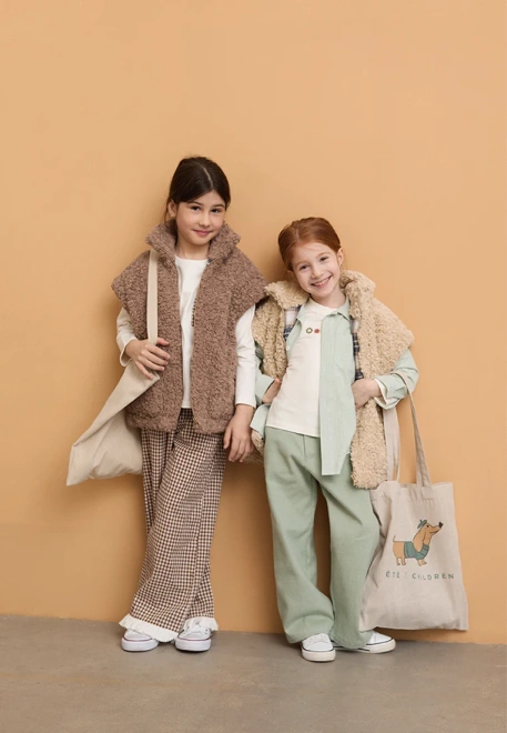 Брюки Моти из хлопка коричневого цвета в белую клетку