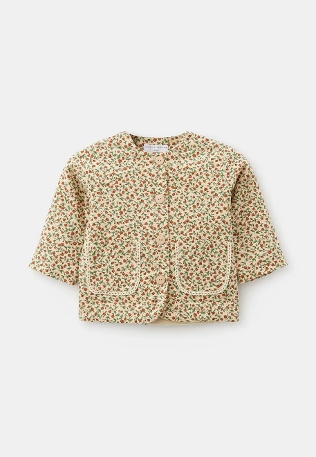 Куртка из теплого хлопка в бежевом цвете для малышей