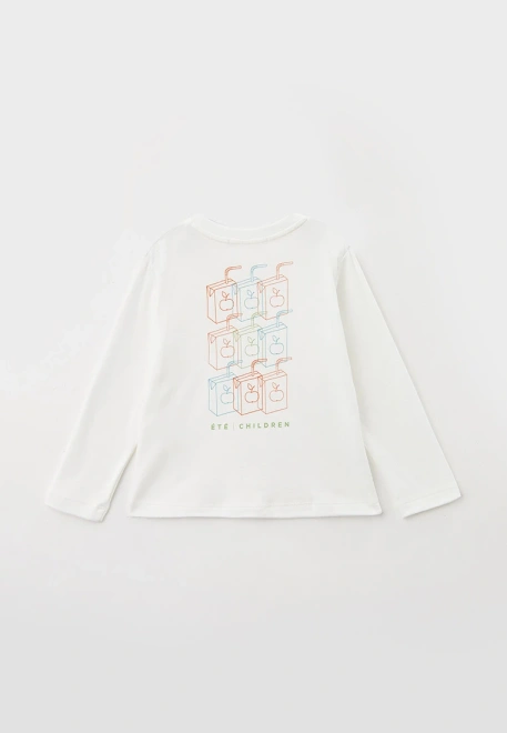 Лонгслив трикотажный прямого кроя с принтом  