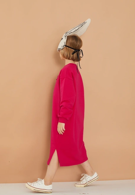 Платье длинное свободного кроя из мягчайшего футера с небольшим начесом