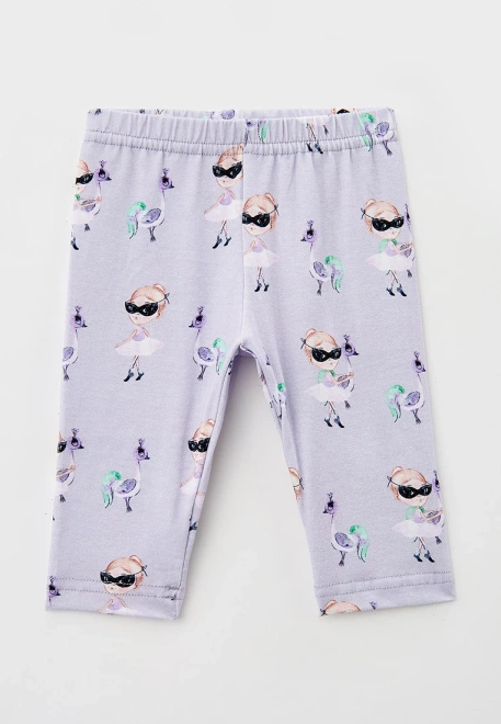 Леггинсы с балериной для малышей в сиреневом цвете