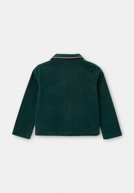 Пижама Джиди из теплого хлопка для мальчиков в темно-зеленом цвете  Пижама Джиди из теплого хлопка для мальчиков в темно-зеленом цвете