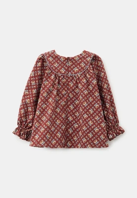 Блузка из теплого хлопка в бордовом цвете