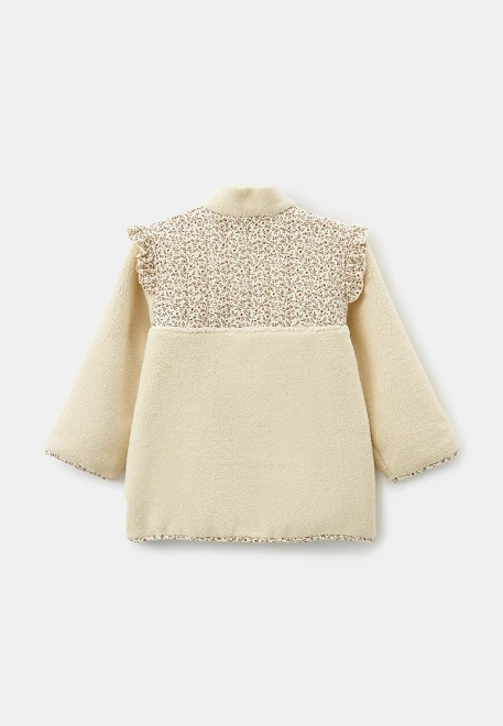 Анорак из экомеха с декоративными деталями из хлопка  Анорак из экомеха с декоративными деталями из хлопка