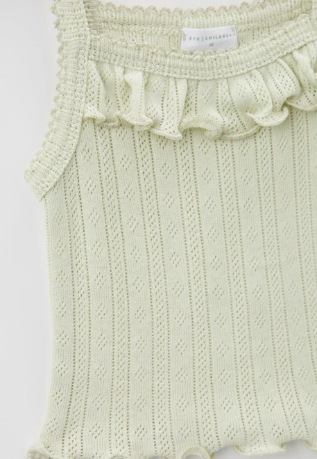 Майка на лямках их перфорированного хлопка