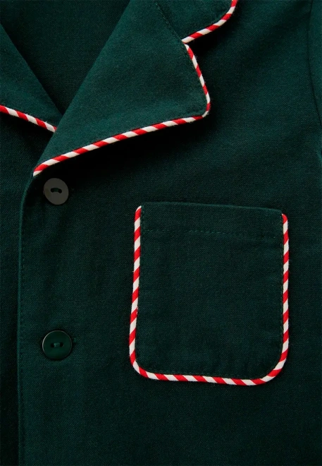 Пижама Джиди из теплого хлопка для мальчиков в темно-зеленом цвете  Пижама Джиди из теплого хлопка для мальчиков в темно-зеленом цвете