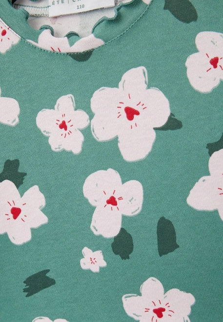 Футболка из хлопка для девочки укороченная 