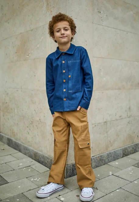 Рубашка темно-синего цвета