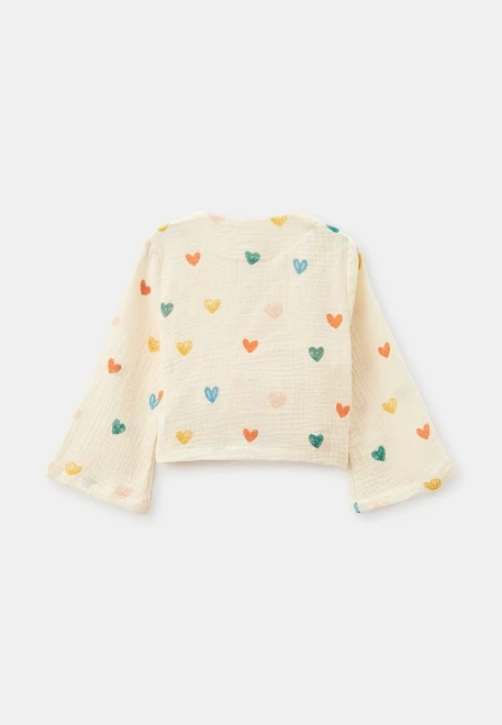 Костюм из блузки-кимоно и шикорих брюк из муслина