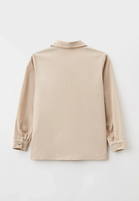 Рубашка-поло из поплина с длинным рукавом на манжетах