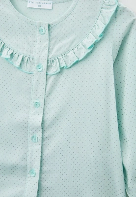 Блузка с длинными рукавами в мелкий горошек