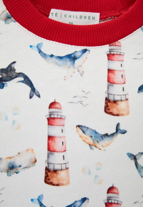 Пижама из трикотажного хлопка на манжетах 