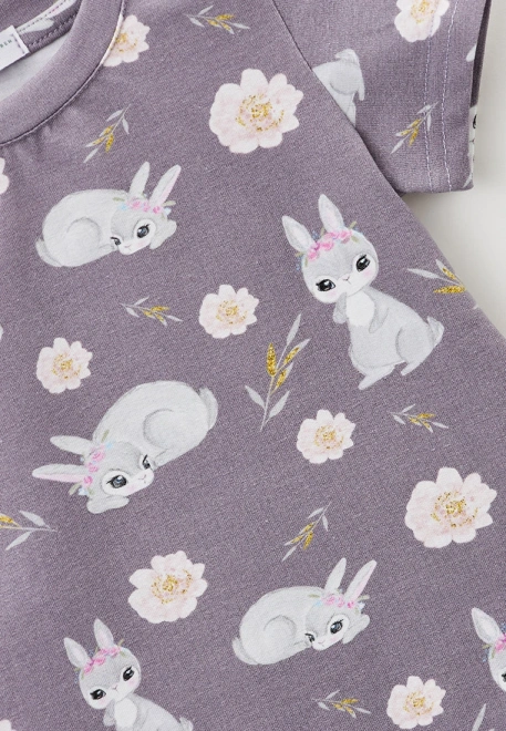 Платье для малышей с коротким рукавом из трикотажа с принтом кролики