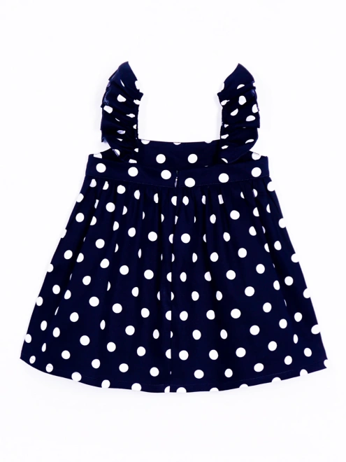 Сарафан короткий в горошек на лямках 