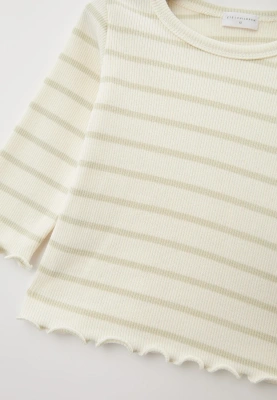 Лонгслив в полоску из трикотажа в рубчик 