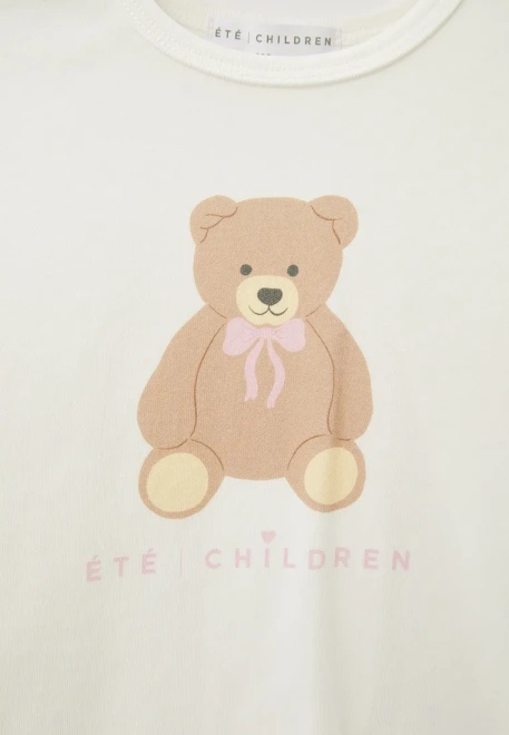 Пижама с принтом в темно-бежевом цвете для девочек