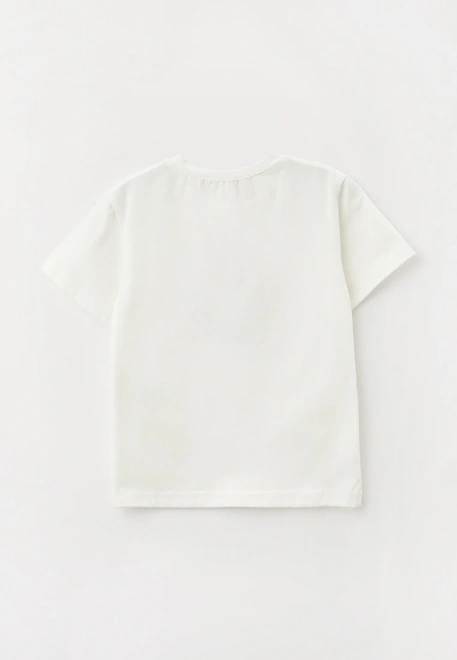 Футболка молочного цвета с рисунком белка с подарком