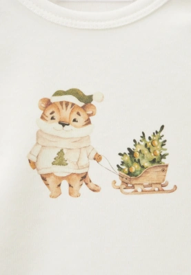 Боди Джулиан в молочном цвете с принтом