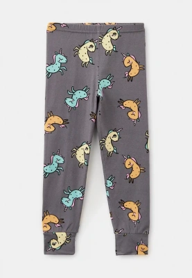 Пижама с единорожками в темно-сером цвете