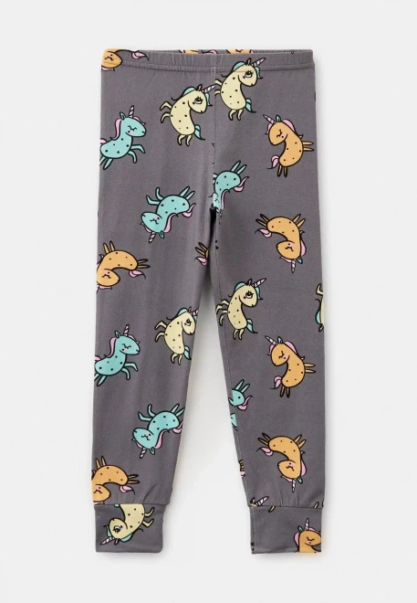 Пижама с единорожками в темно-сером цвете
