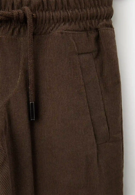 Брюки Гимли из микровельвета в коричневом цвете