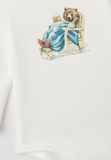 Боди с длинным рукавом из хлопка с принтом медведь в кресло-качалке