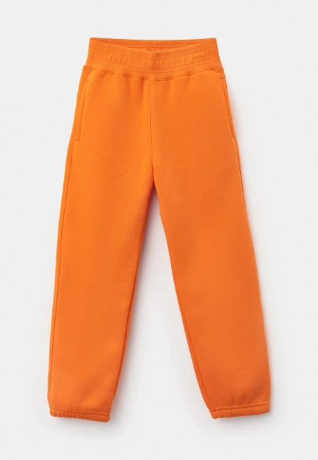 Костюм спортивный их футера с утеплителем в оранжевом цвете
