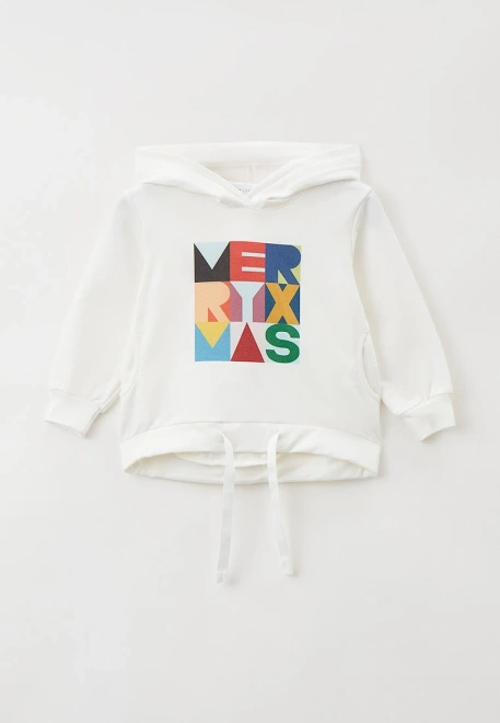 Худи молочный с яркой надписью MERRYXMAS